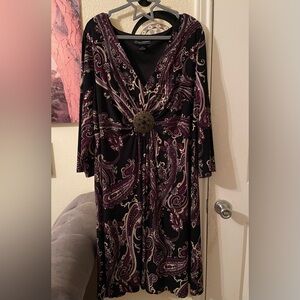 Jessica Howard Plus Size Women’s purple/black midi dress size 22W pre-owned